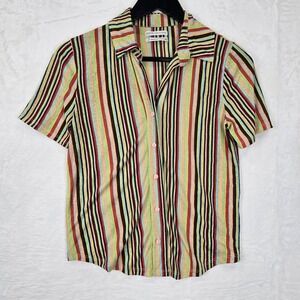 Urban Outfitters Multicolor Striped Blouse Button‎ Up Top Size Small Retro